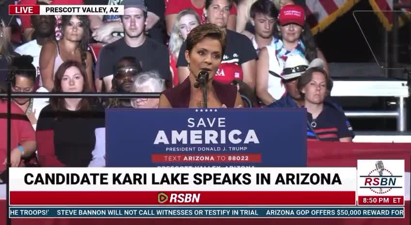 Kari Lake at Trump Rally in AZ.