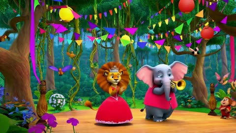 The Lion Wedding Celebration Animal Rhymes & Songs for Kids | Preschool Rhymes Video in Hindi