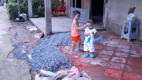 two children have fun together nguyen son