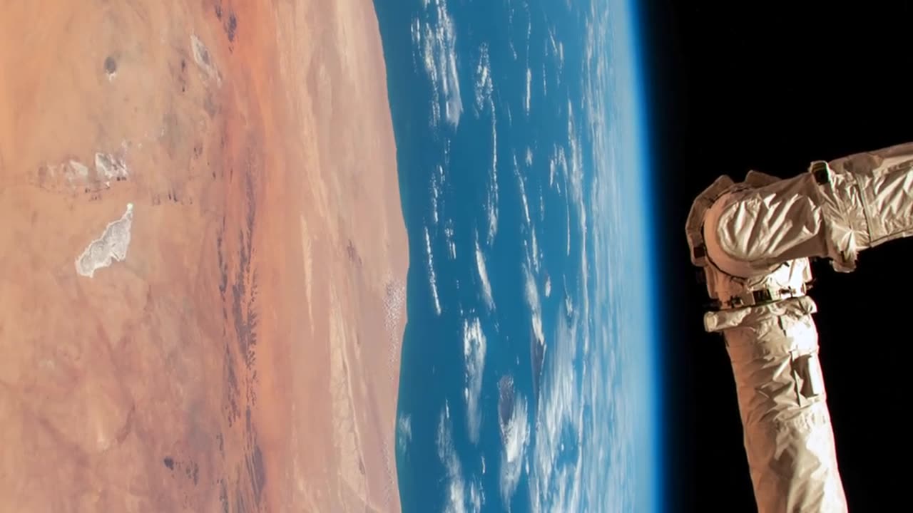 Flying over a desert from Space