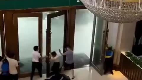 Hotel Staff Try To Refuse Hospitality To Super Typhoon Yagi, Vietnam