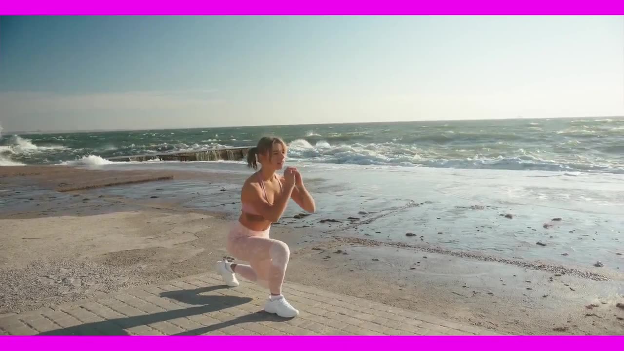 Yoga Exercises Near Sea Beach