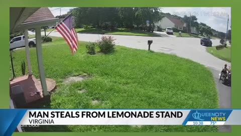 HORRIBLE: Man Steals Money Jar From Lemonade Stand