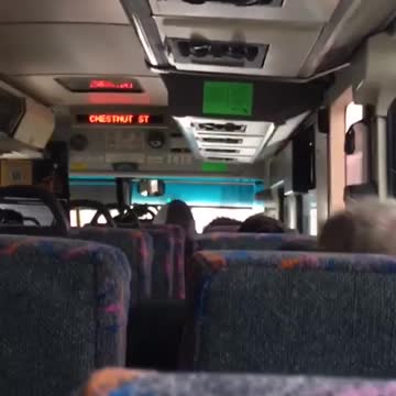 Man on bus rocks back and forth