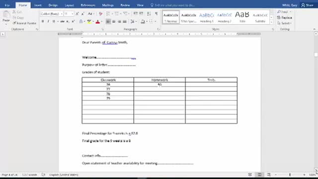 Mail Merge in Word