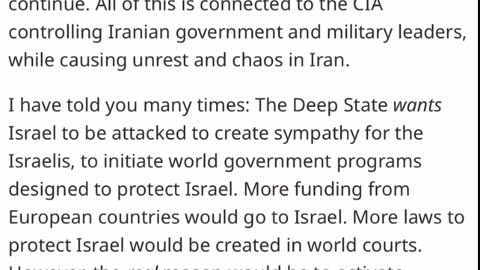 Q The Storm Rider | Not Everything is as it Seems in Israel < > Iran.