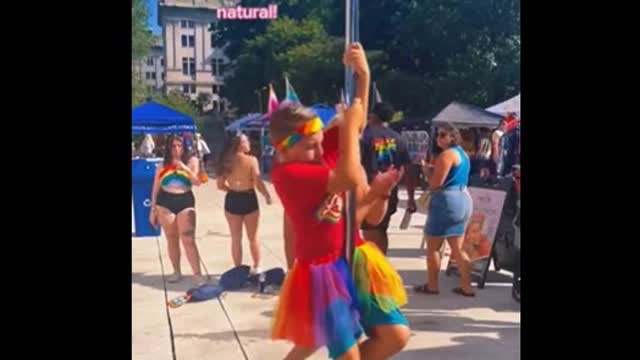 PA Pride event pole dancing