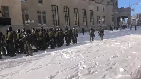 Quebec unit with tear gas launchers moves in