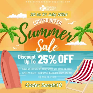 Korean Beauty Supplies, Huge Sale 25% Promo code Sarah10