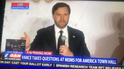 🦅OANN JD Vance talks womens healthcare & immigration at mom’s town hall Tuesday 08:26 pm