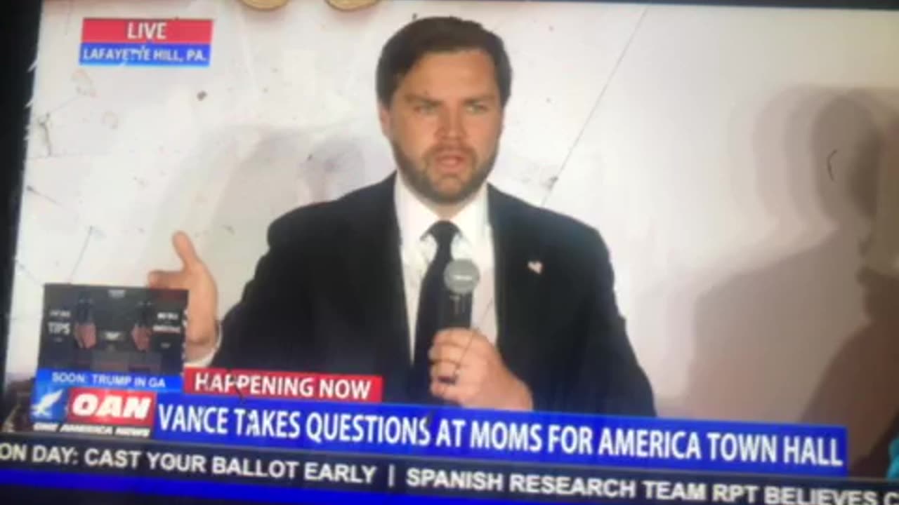 🦅OANN JD Vance talks womens healthcare & immigration at mom’s town hall Tuesday 08:26 pm