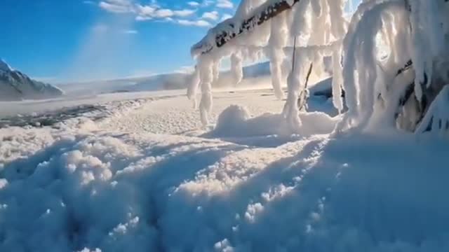 Beautiful snow lake 😻 #shorts #snow