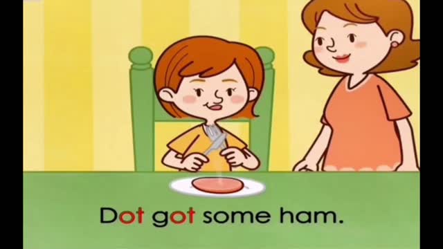 Dot has some ham. Do you like ham?