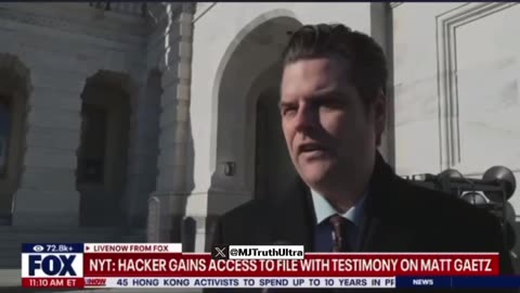 NYT Unidentified Hacker has gained access to a file with "damaging testimony" about Matt Gaetz