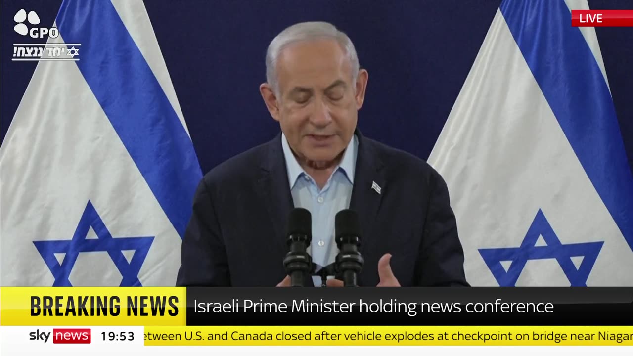 President Netanyahu is holding a news conference ahead of a ceasefire