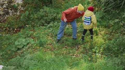 Grandson Going Down the Forest to His Grandfather