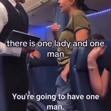 Flight Attendant puts Tranny in "his" Place