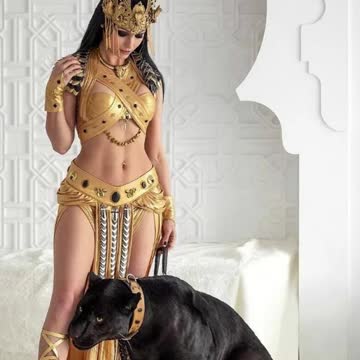 Meet The Golden Queen In Modern Photography World With A Black Giant Jaguar As A Guard