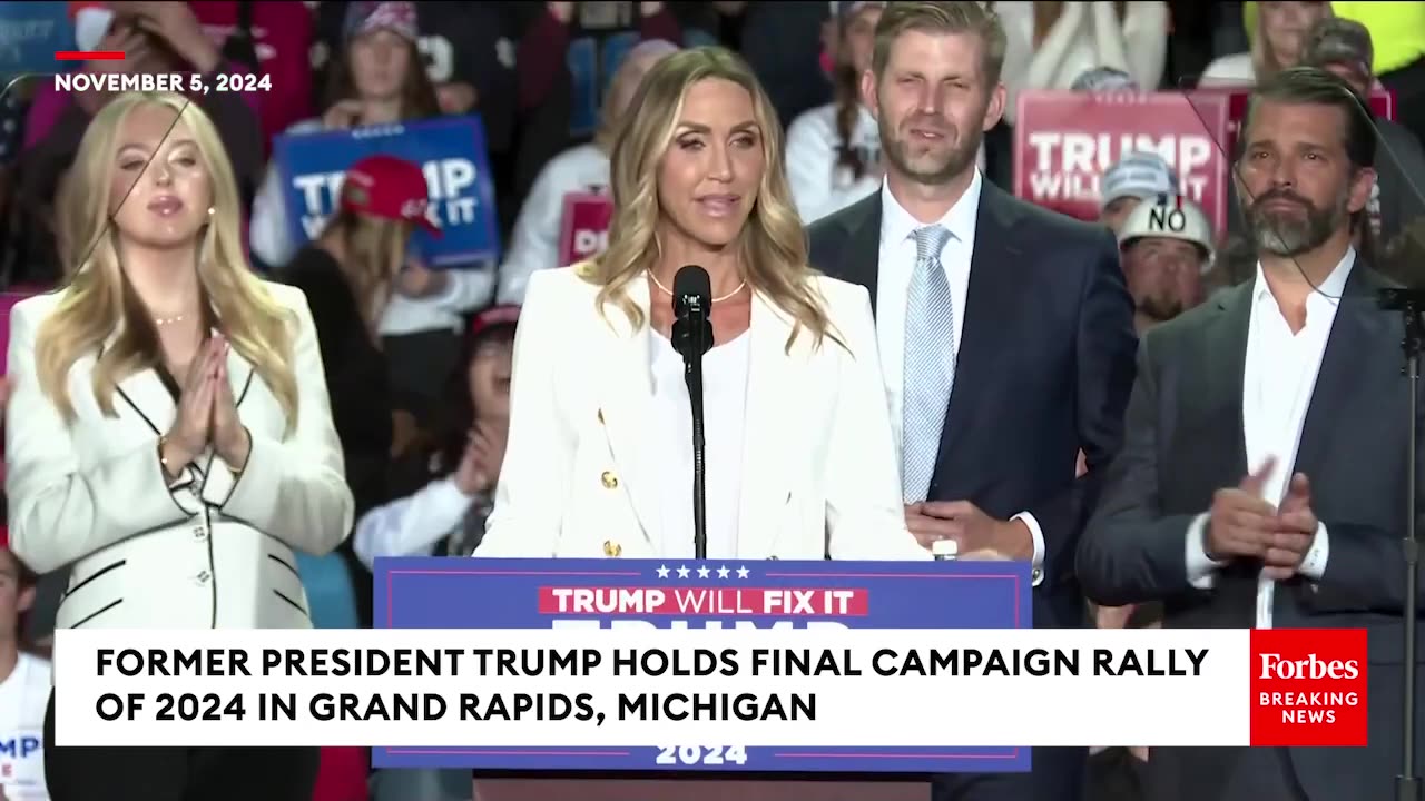 Lara, Eric, Tiffany, & Donald Trump Jr. Speak At Final Trump Rally In Grand Rapids, Michigan