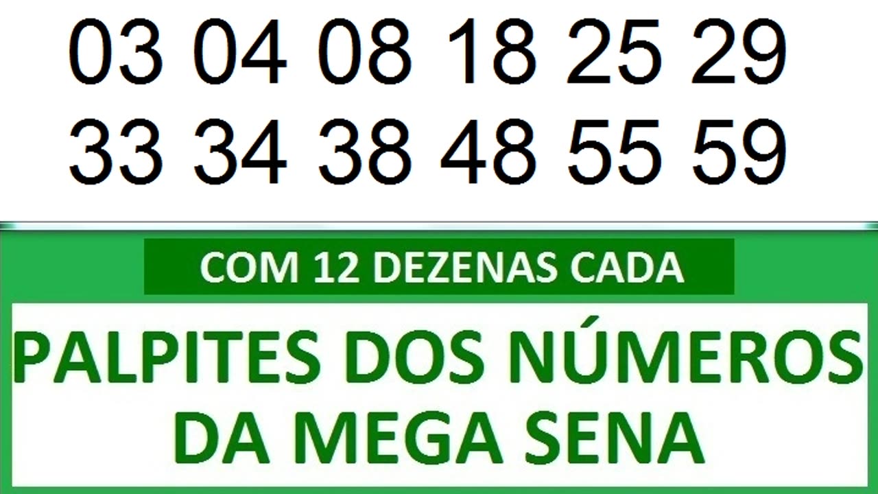 #PALPITES DOS NÚMEROS DA MEGA SENA COM 12 DEZENAS 5a 5b 5c 5d 5e 5f 5g 5h 5i 5j 5k 5l