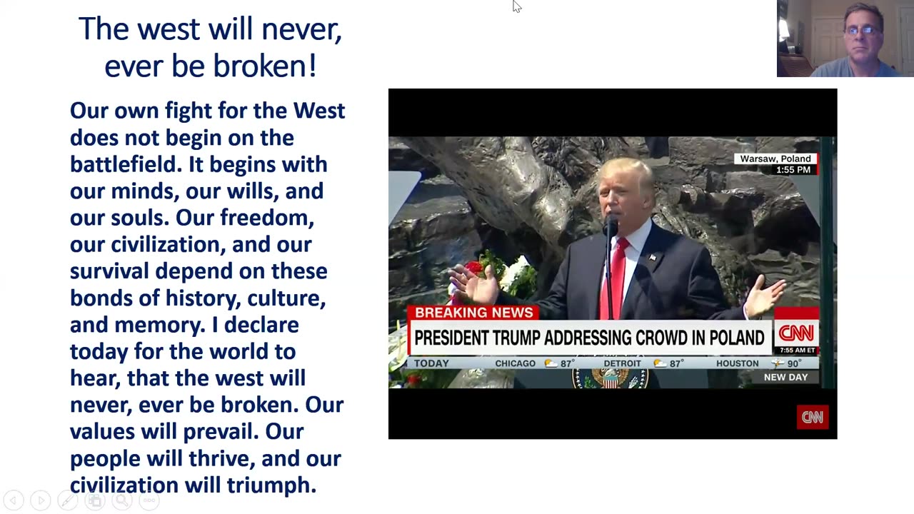 Trump's inspiring words to the Polish people in 2017 about the defense of Western Civilization