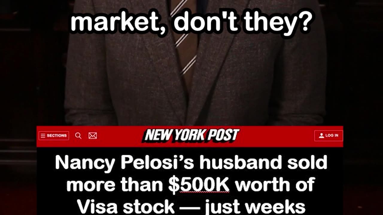 Pelosi’s Husband Sold $500K in Visa Stock Weeks Before DOJ Antitrust Lawsuit