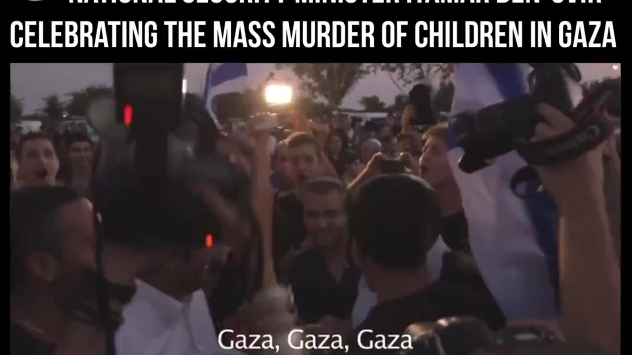 Israel's National security Minister Itamar Ben-Gvir celebrating the mass murder of Palestinian children.