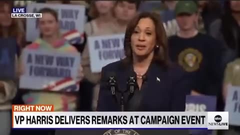 Kamala Harris responds to someone in the crowd shouting Jesus is Lord.