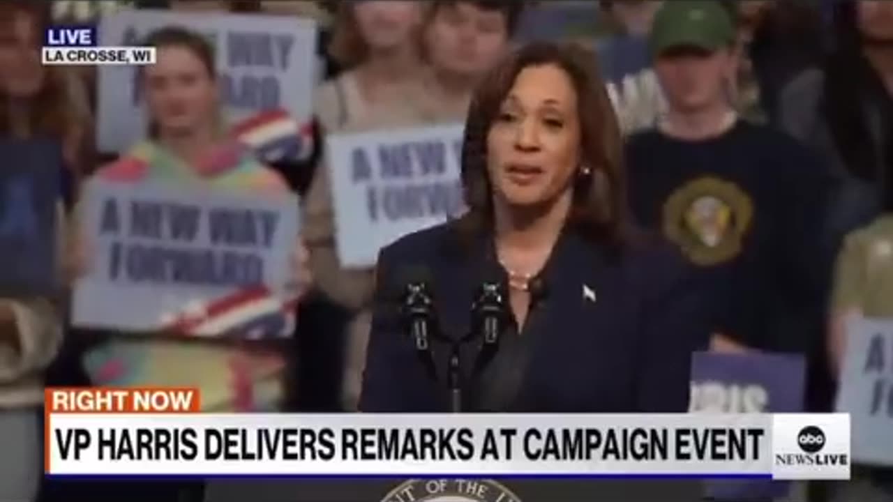 Kamala Harris responds to someone in the crowd shouting Jesus is Lord.