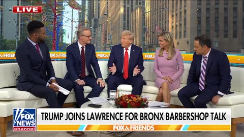 Trump joins Lawrence Jones at NYC barber shop: 'I could have stayed for two hours'