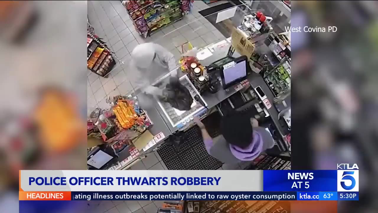 Police Sergeant arrests robber just as he walks in