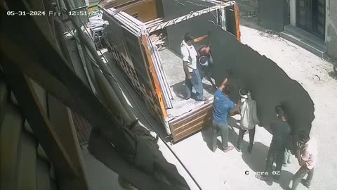 Stone Tile Worker Gets Crushed