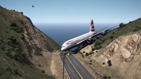 Gigantic Airbus 'a380' Thrilling Emergency Landing at Mount Meadows | GTA 5