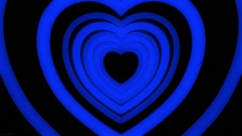 531. Blue Heart Tunnel Background 💙Romantic Neon Heart Cute Night Love