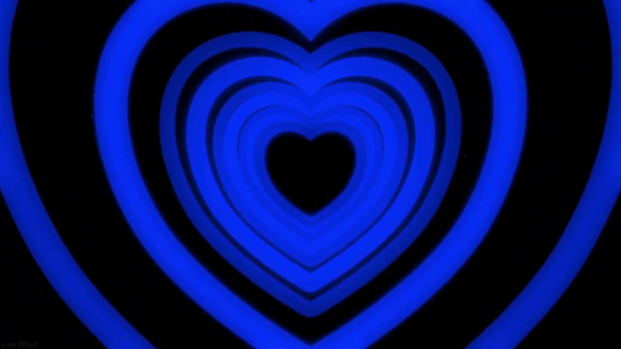 531. Blue Heart Tunnel Background 💙Romantic Neon Heart Cute Night Love