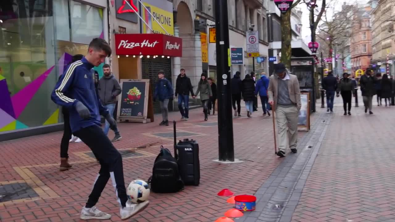 Old man crazy football skills prank