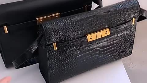 Luxury brand crocodile pattern leather shoulder bag Fashion all match messenger bag Square flap unde