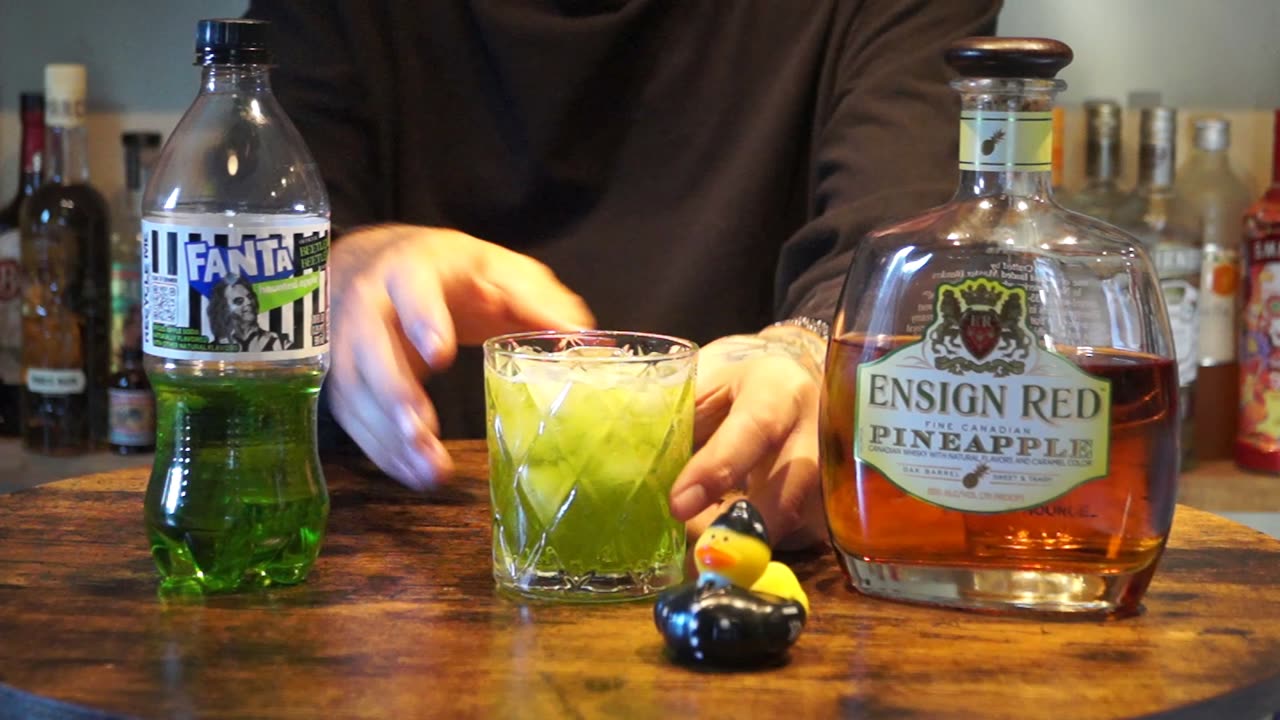 Ensign Red Pineapple Whiskey & Fanta Haunted Apple Spiced Apple Soda