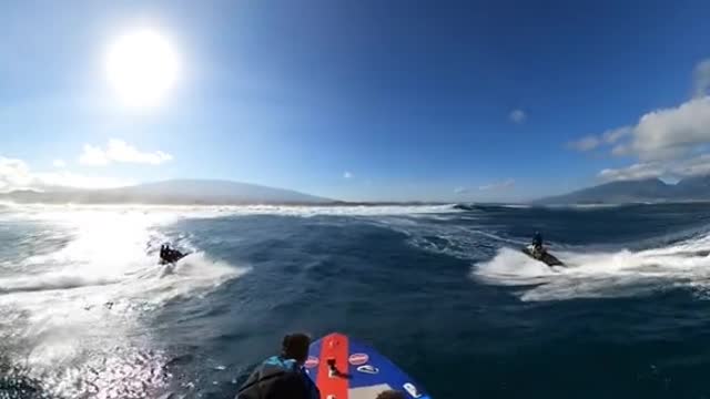 POV: The boys get demolished riding a giant inflatable surfboard