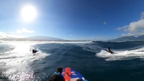 POV: The boys get demolished riding a giant inflatable surfboard