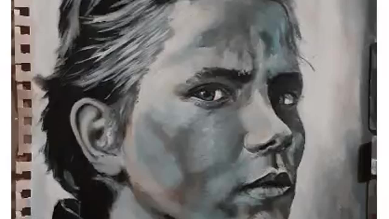 Painting Progression-River Phoenix