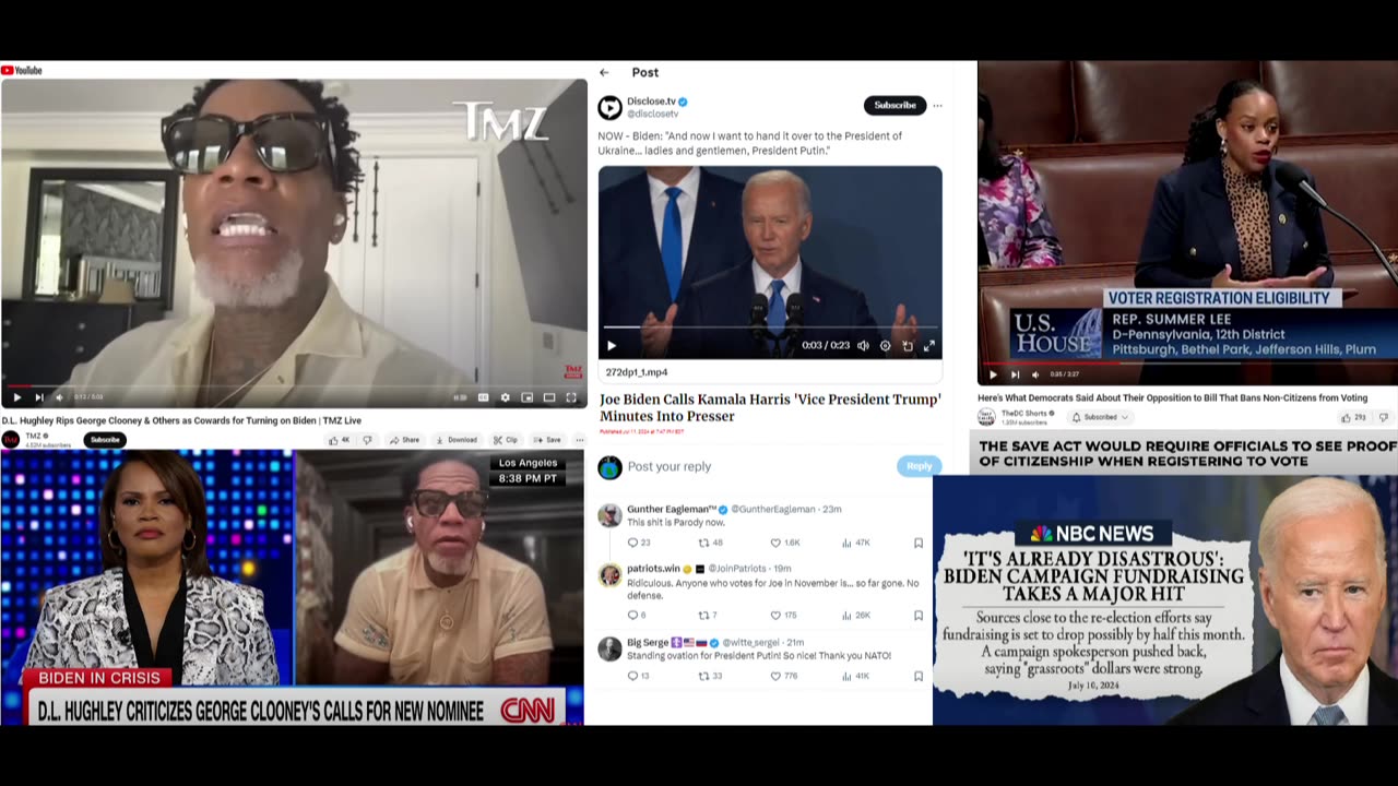 DL Hughley Goes FULL STEPHEN for Biden & Attacks George Clooney + Biden Thinks Putin & Trump Is Who?