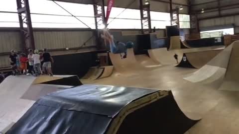 Collab copyright protection - scooter backflip fail blue shorts