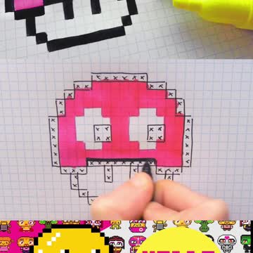 how to Draw Mushroom Ghost 2 - Hello Pixel Art by Garbi KW #shorts