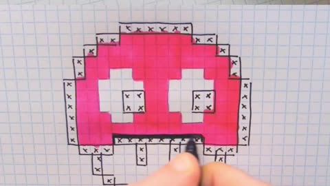 how to Draw Mushroom Ghost 2 - Hello Pixel Art by Garbi KW #shorts