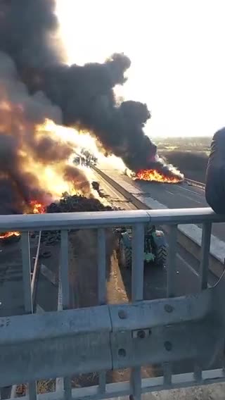 FRANCE - As the farmers move into position all over the country, motorways are almost impassable.