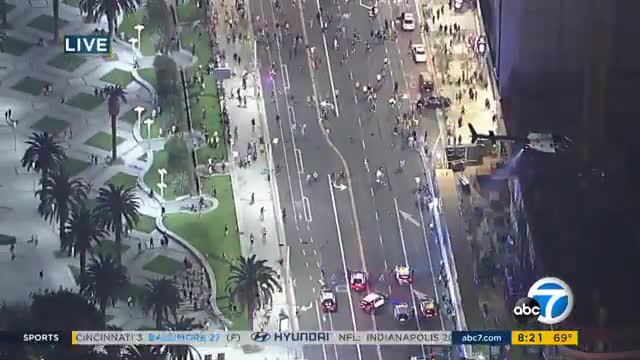 Lakers fans attack LAPD vehicles outside Staples Center following NBA finals win