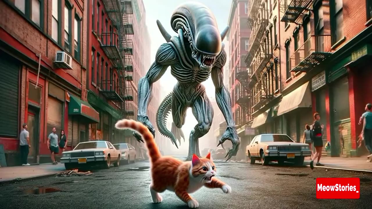 Giant cat save the planet 👽#aicat