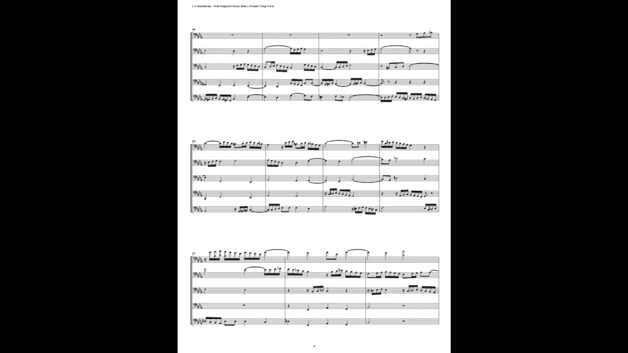 J.S. Bach - Well-Tempered Clavier: Part 1 - Prelude 07 (Bassoon Quintet)