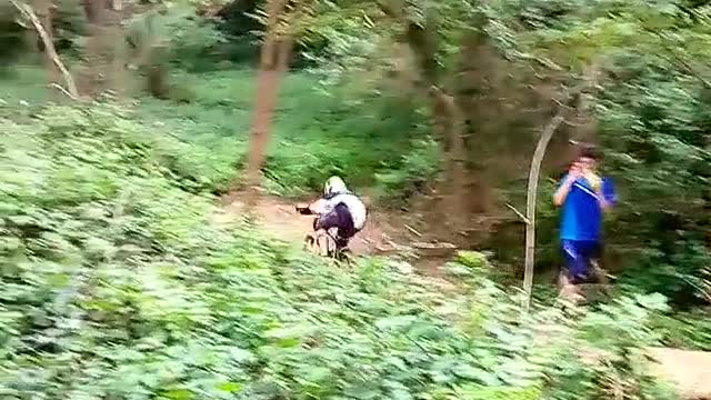 Bike frontflip into brambles